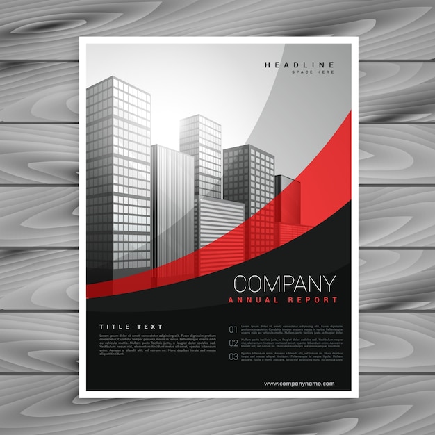 wavy red and black company brochure design