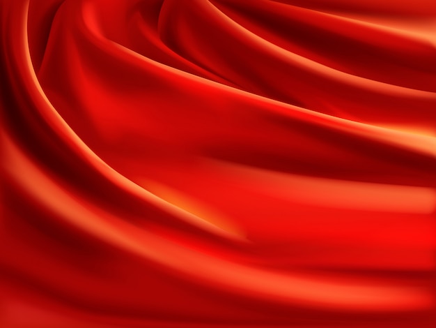 Wavy red satin