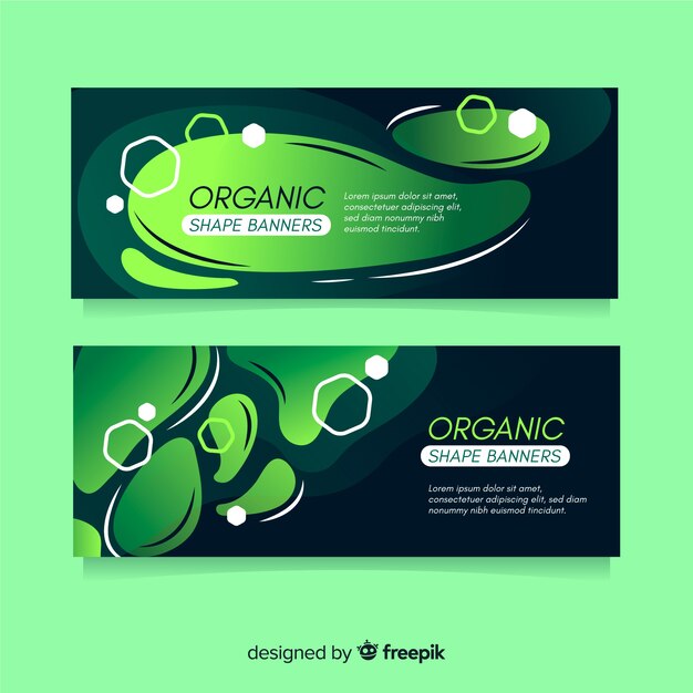 Wavy shapes banner template