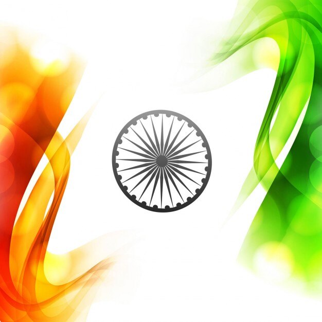 Wavy Tricolor Indian flag design