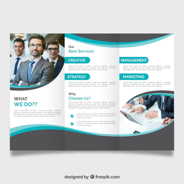 Wavy trifold business brochure