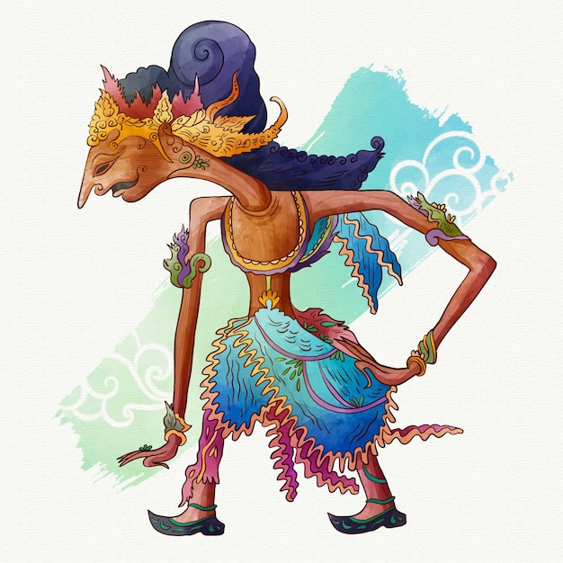 Free vector wayang kulit character