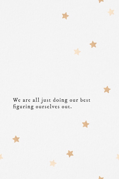 Free vector we are all just doing our best figuring ourselves out quote social media template vector