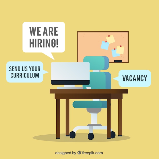 We are hiring background in flat style