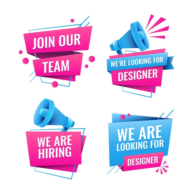 Free vector we are hiring banners pack