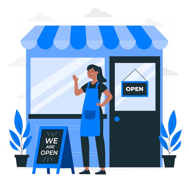 We are open  concept illustration