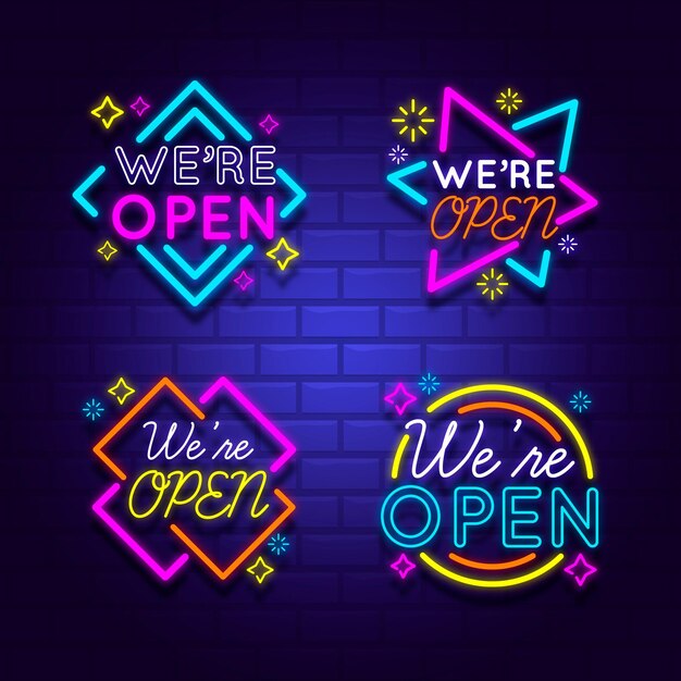 We are open neon sign collection