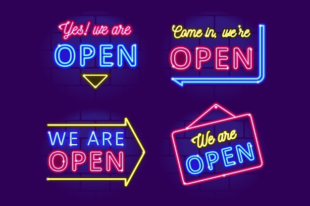 We are open neon sign collection