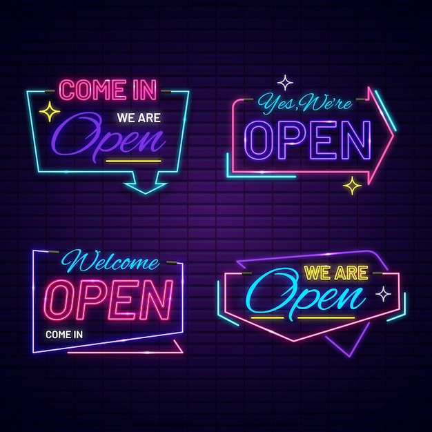 We are open neon sign collection