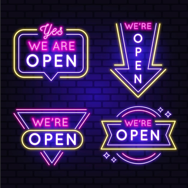 We are open neon sign collection