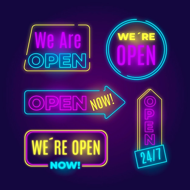 We are open neon sign collection