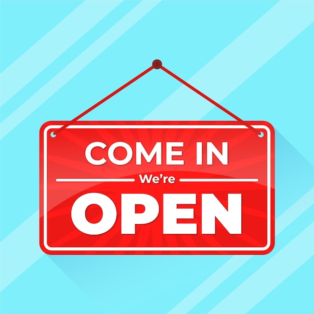 Free Vector we are open sign concept