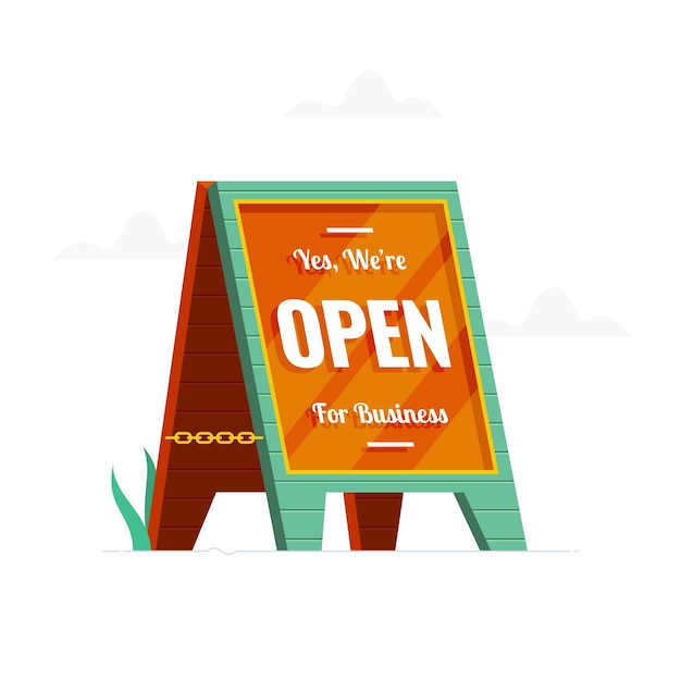 Free Vector we are open sign concept