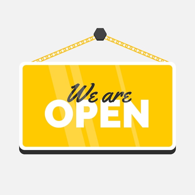 Free Vector we are open sign