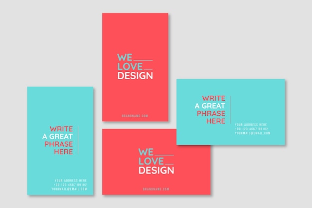 Free Vector we love design minimal business card template