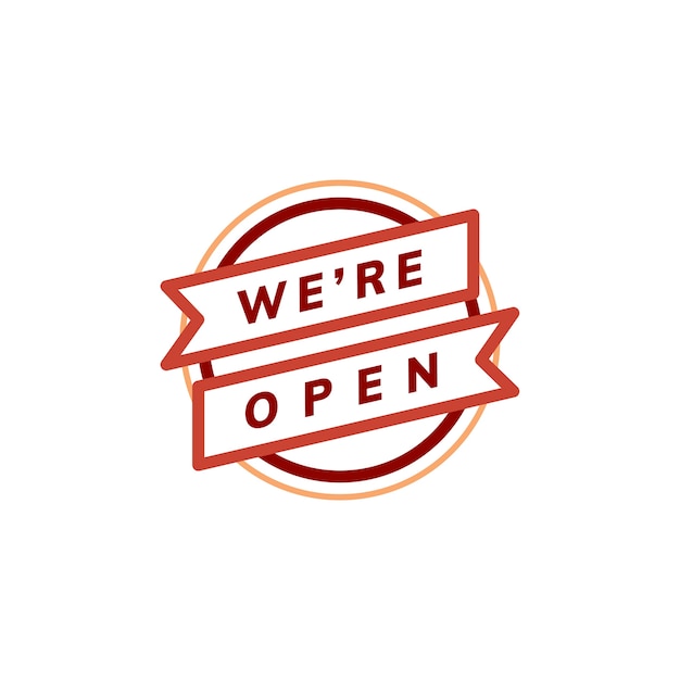 We're open banner sign illustration