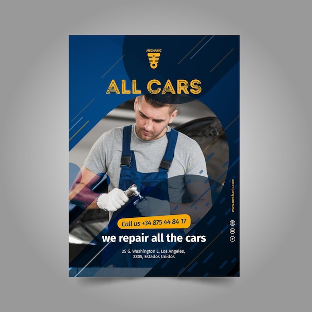 We repair all the cars poster template