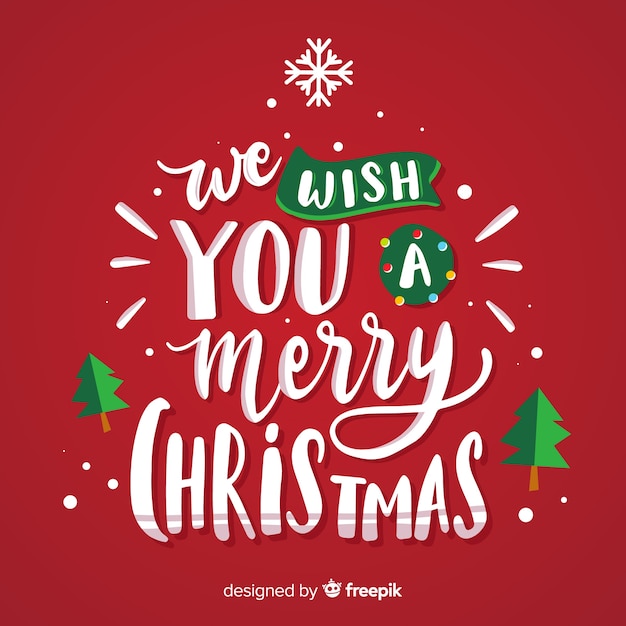 We wish you a merry christmas lettering