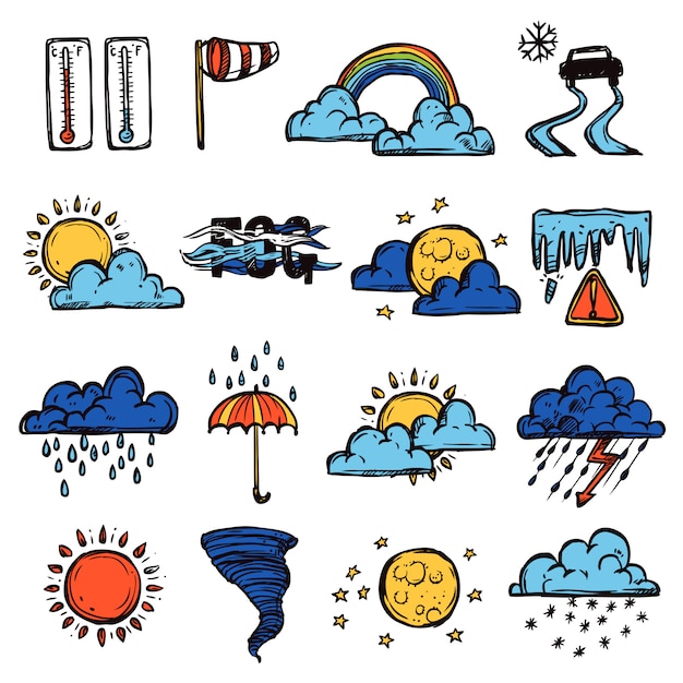 Free Vector weather color set