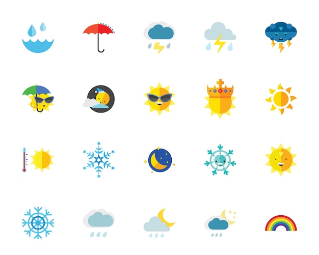 Free vector weather icon set