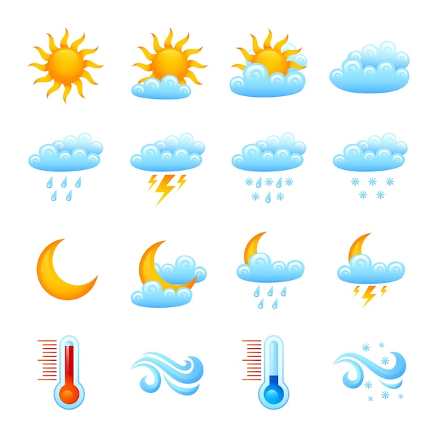 Free Vector weather icon set