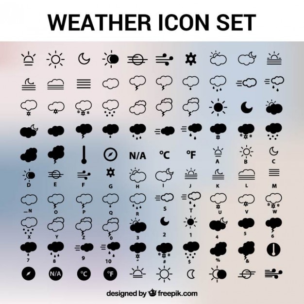 Free vector weather icons set