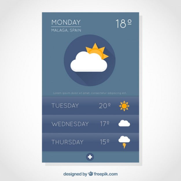 Free Vector weather mobile app