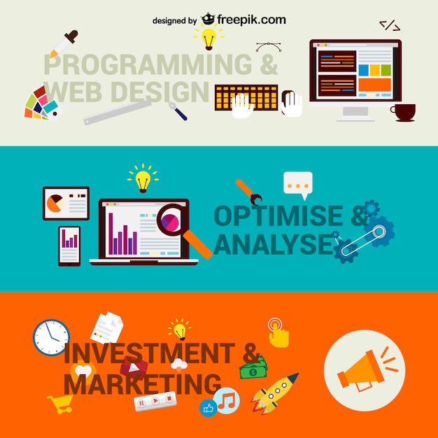 Free Vector web business steps vector