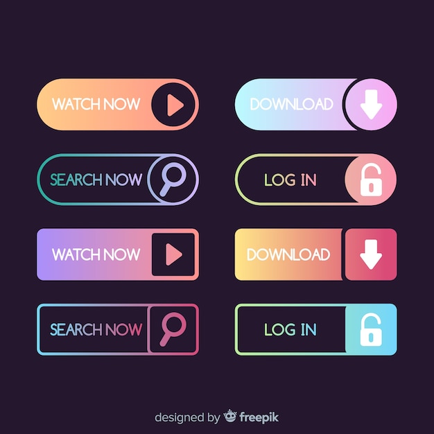 Web buttons in gradient style