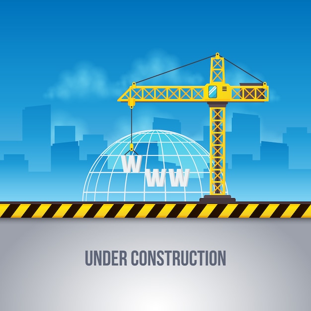 Free Vector web under construction background