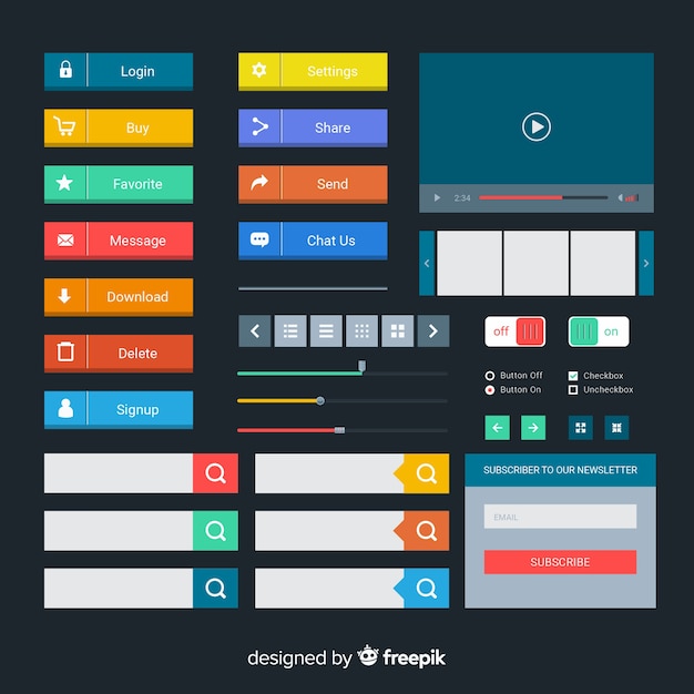 Free vector web design button collection