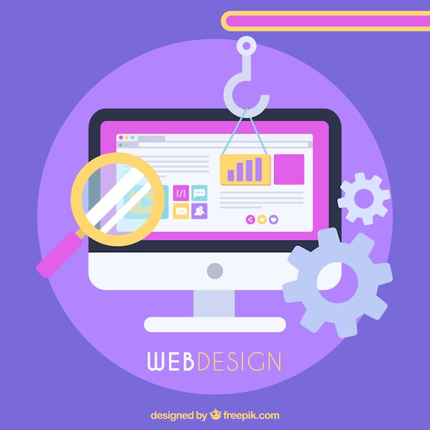 Web design concept with flat design