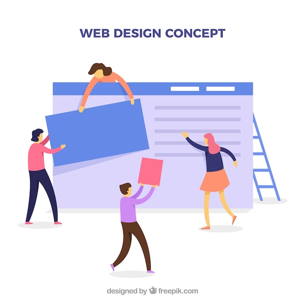 Free Vector web design concept with flat design