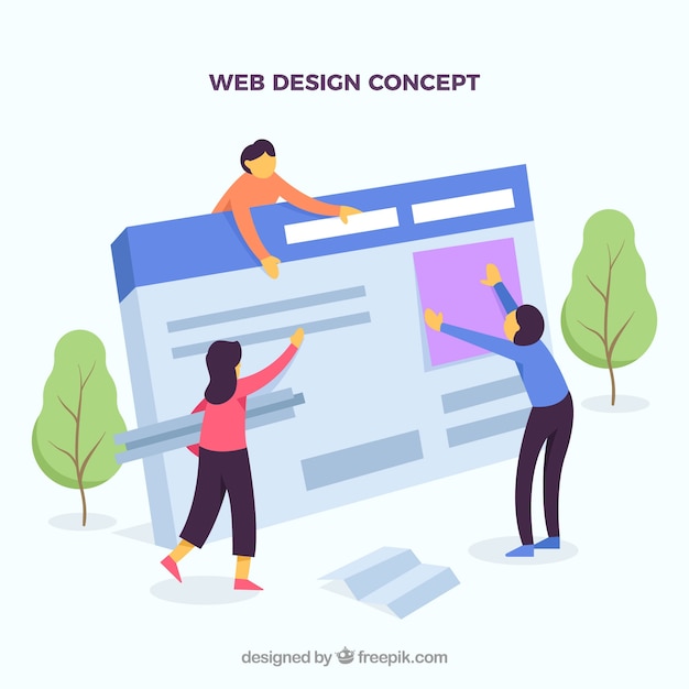 Web design concept with flat design