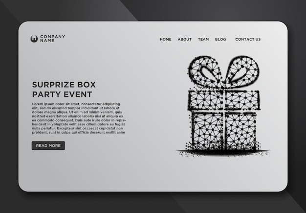 Free Vector web page design templates collection of gift box celebration abstract wireframe from dots and lines vector illustration