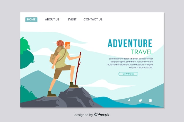 Web template for adventure landing page