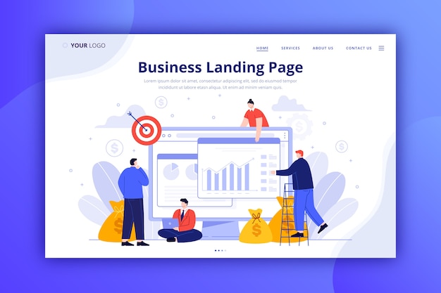 Web template for business landing page