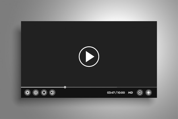 Free Vector web video media player interface template