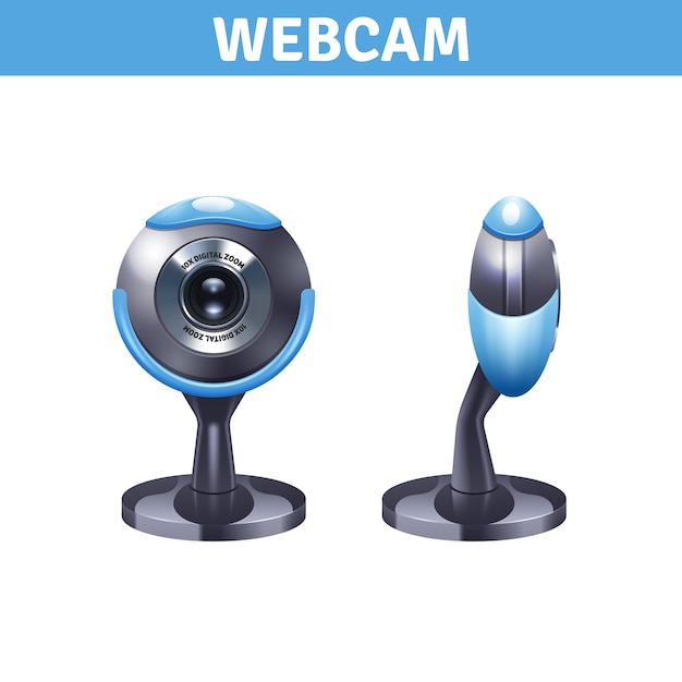 Webcam with front and side views 