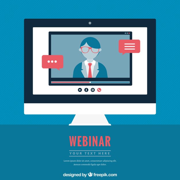 Webinar background in flat style