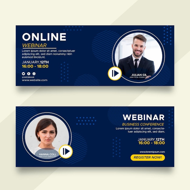 Webinar banners design set