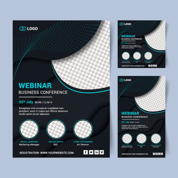 Webinar conference template set