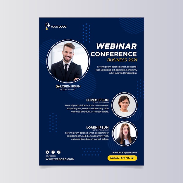 Webinar flyer template with photo