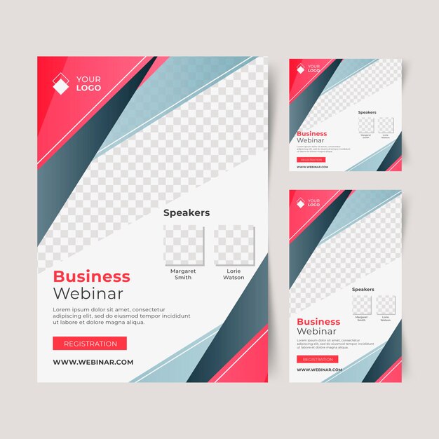 Webinar flyer template with shapes