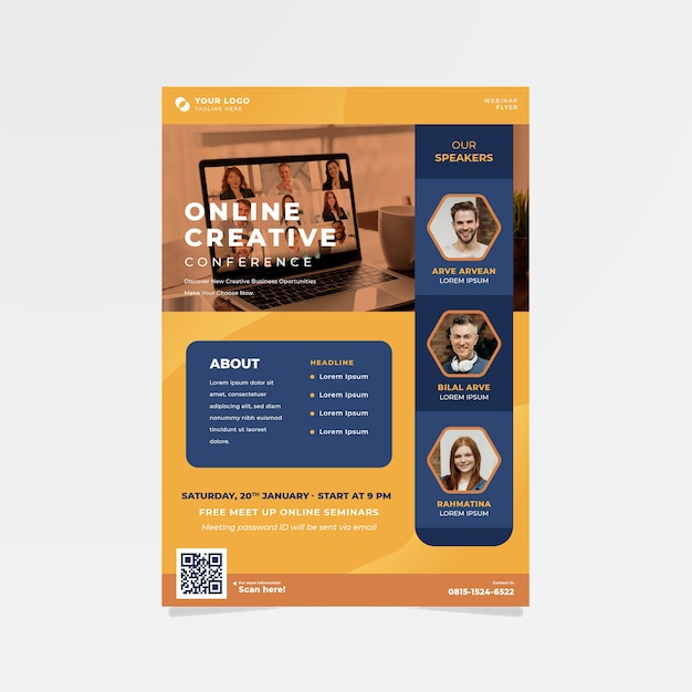 Free Vector webinar flyers template