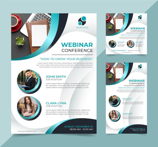 Free Vector webinar flyers template