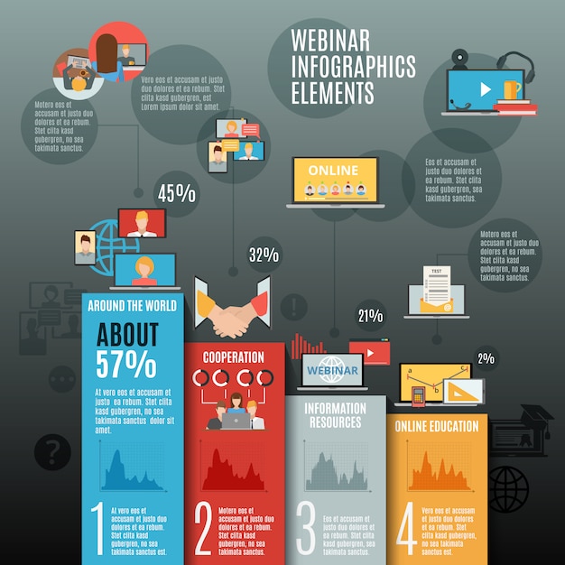 Free Vector webinar infographic flat layout