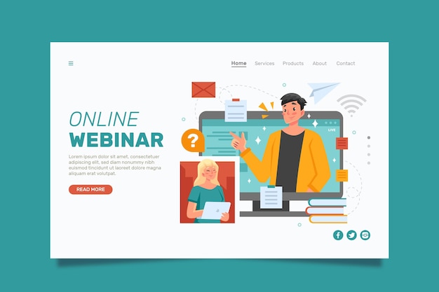 Webinar landing page template