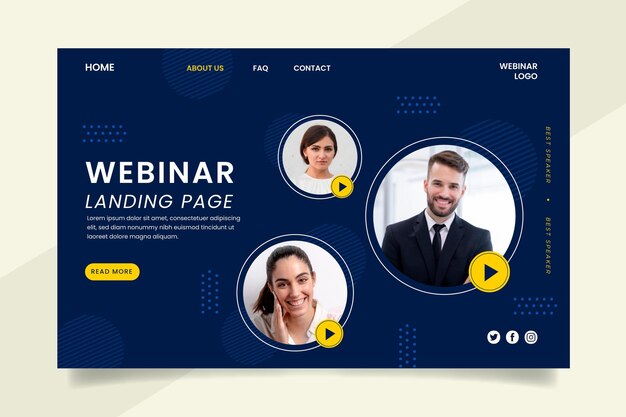 Webinar landing page template