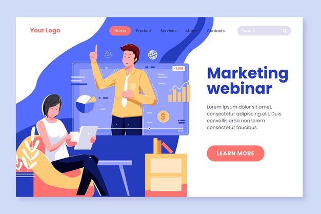 Webinar landing page template